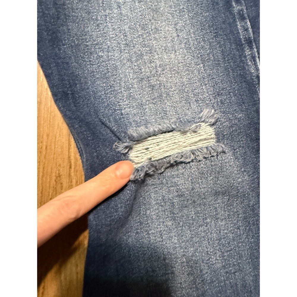 KanCan Jeans Women's Size 28 Blue Denim Flared Leg Distressed High Rise Pockets - Picture 4 of 14